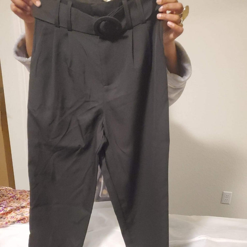 Pleated boot cut pants